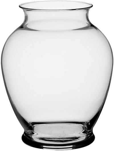 WGVI Clear 6.3' Inch Elegant Urn Ginger Jar Glass Vases for Floral Arrangement, Utility Flower Vase Bouquets, Home Décor Wedding Event Table Centerpieces, 12 Pieces