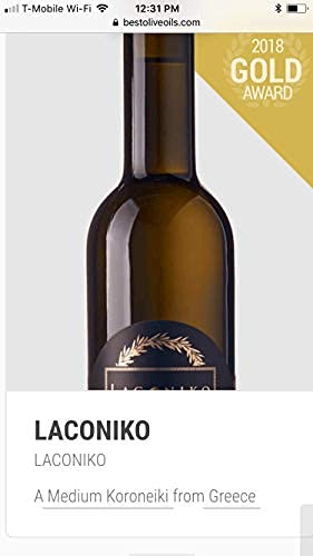 Laconiko Ultra Premium 100% Extra Virgin Olive Oil Value Pack | Cold Pressed | From Greece | KORONEIKI Variety | 2025 Gold Medal Award Winning NYIOOC | (50.7 OZ (4 Bottles of 12.7 OZ))