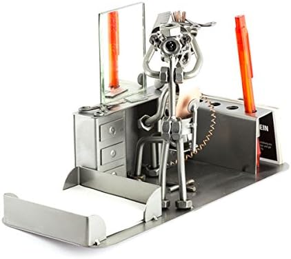 Steelman24 Hairdresser Desk Organizer Office Tidy Sculpture Nuts and Bolts Handmade Ornaments Made in Germany Metal Figurine