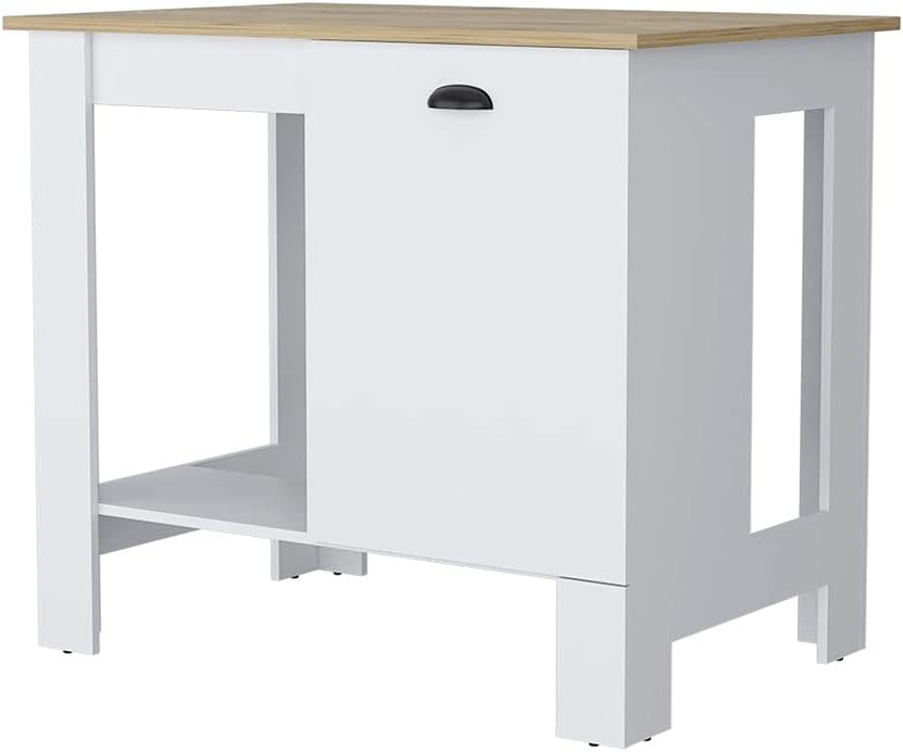 40' Spacious Freestanding Storage Cabinet, Kitchen Storage Bakers Rack with Shelves, Utility Food Cupboard with Door for Kitchen and Dining Space, White