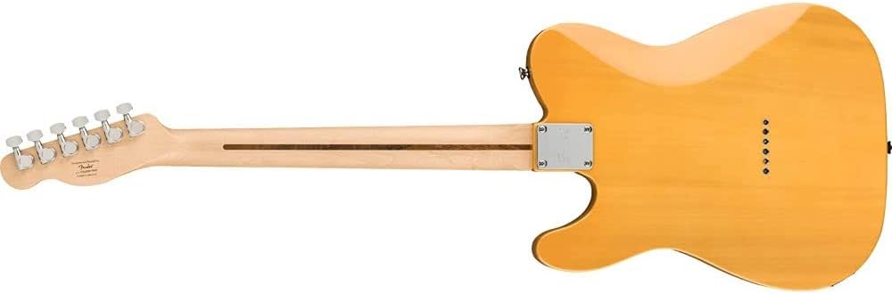 Squier by Fender Affinity Series Telecaster, Maple fingerboard (Butterscotch Blonde) Bundle with Fender 10ft Cable (Straight/Straight), Guitar 12-Pack Picks, and 2' Guitar Straps