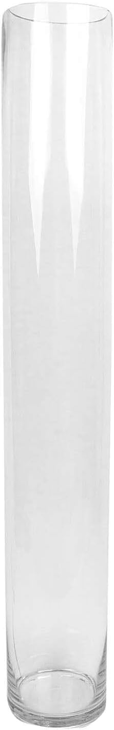 Efavormart 2 Pack | 40' Round Heavy Duty Clear Cylinder Glass Vases, Tall Flower Vase
