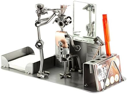 Steelman24 Hairdresser Desk Organizer Office Tidy Sculpture Nuts and Bolts Handmade Ornaments Made in Germany Metal Figurine