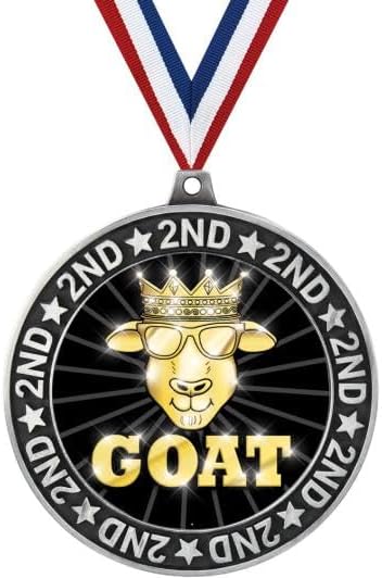 Crown Awards 2.75' 2nd Place G.O.A.T. Shadow Medal Award, Gold Trophy Medal