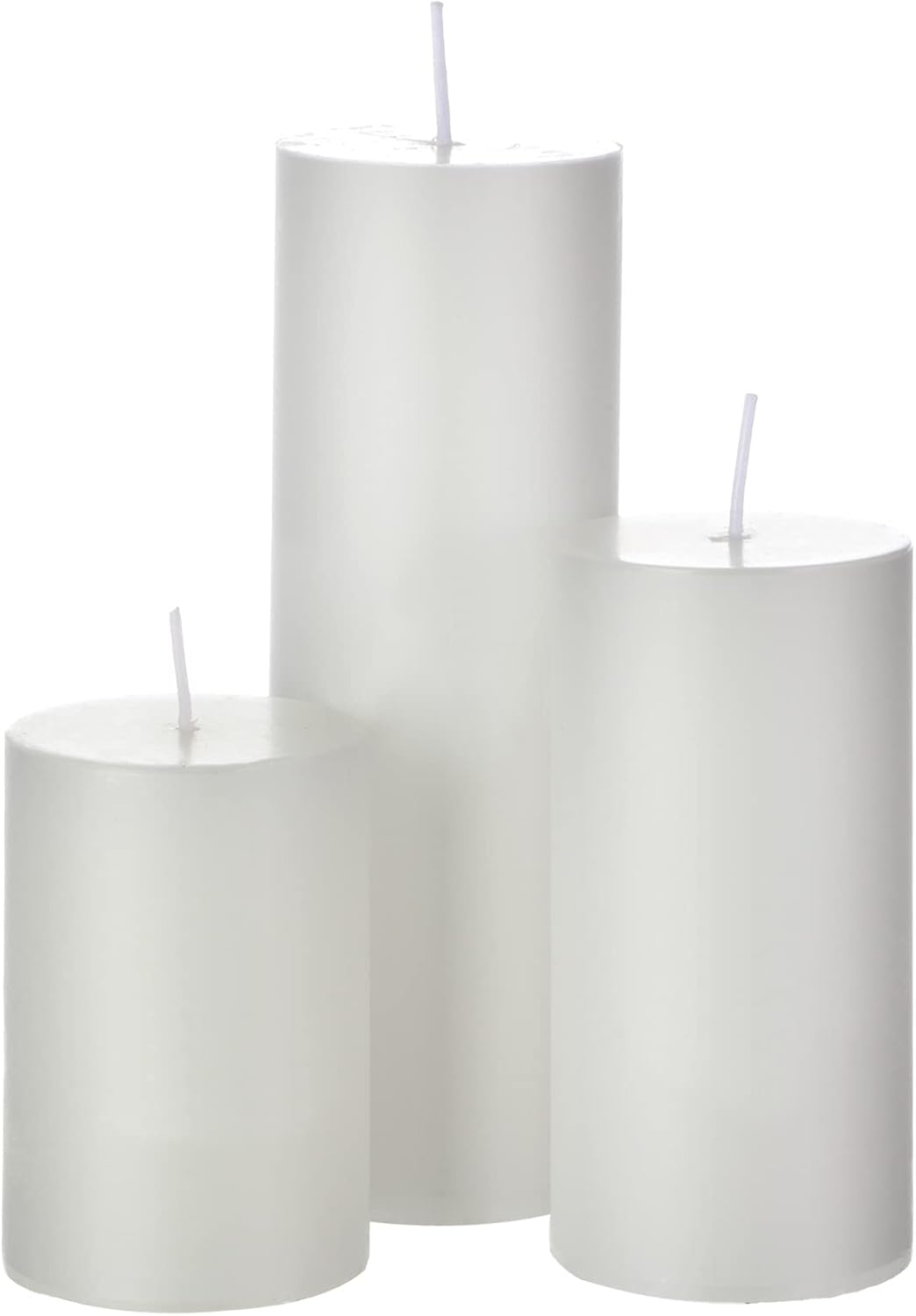 Shihanee 108 Pcs Pillar Candles and Glass Cylinder Vases Clear Cylinder Holders for Slim Pillar Candles Table Decorations, Total 54 Sets(White,108 Pcs)