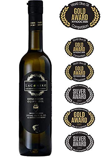 Laconiko Ultra Premium 100% Extra Virgin Olive Oil Value Pack | Cold Pressed | From Greece | KORONEIKI Variety | 2025 Gold Medal Award Winning NYIOOC | (152.2 OZ (12 Bottles of 12.7 OZ))