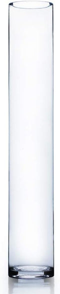 WGV Tall Cylinder Glass Vase Bulk, Open Width 5', Height 35', Clear Large Floral Container, Planter, Centerpieces for Wedding Party Event, Home Office Decor, 2 Pieces