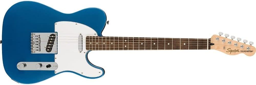 Squier by Fender Affinity Series Telecaster, Indian Laurel fingerboard (Lake Placid Blue) Bundle with Fender 10ft Cable (Straight/Straight), Guitar 12-Pack Picks, and 2' Guitar Straps