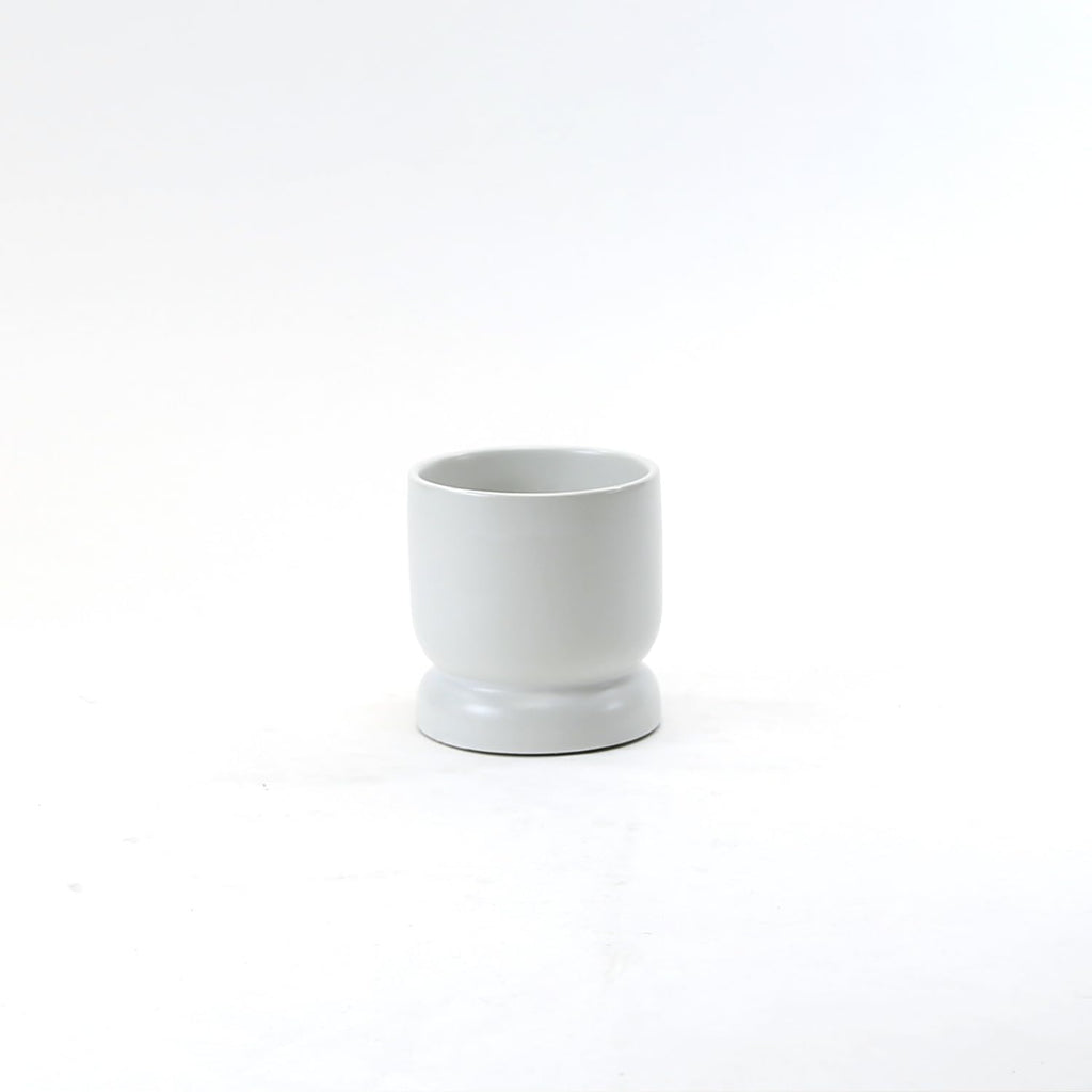 WGVI White Modern Pedestal Vase Ceramic Bowl, 4' x 4.25'H, Sleek Contemporary Flower or Plant Container, Floral Home Décor Planter, No Drain Hole, 12 Piece