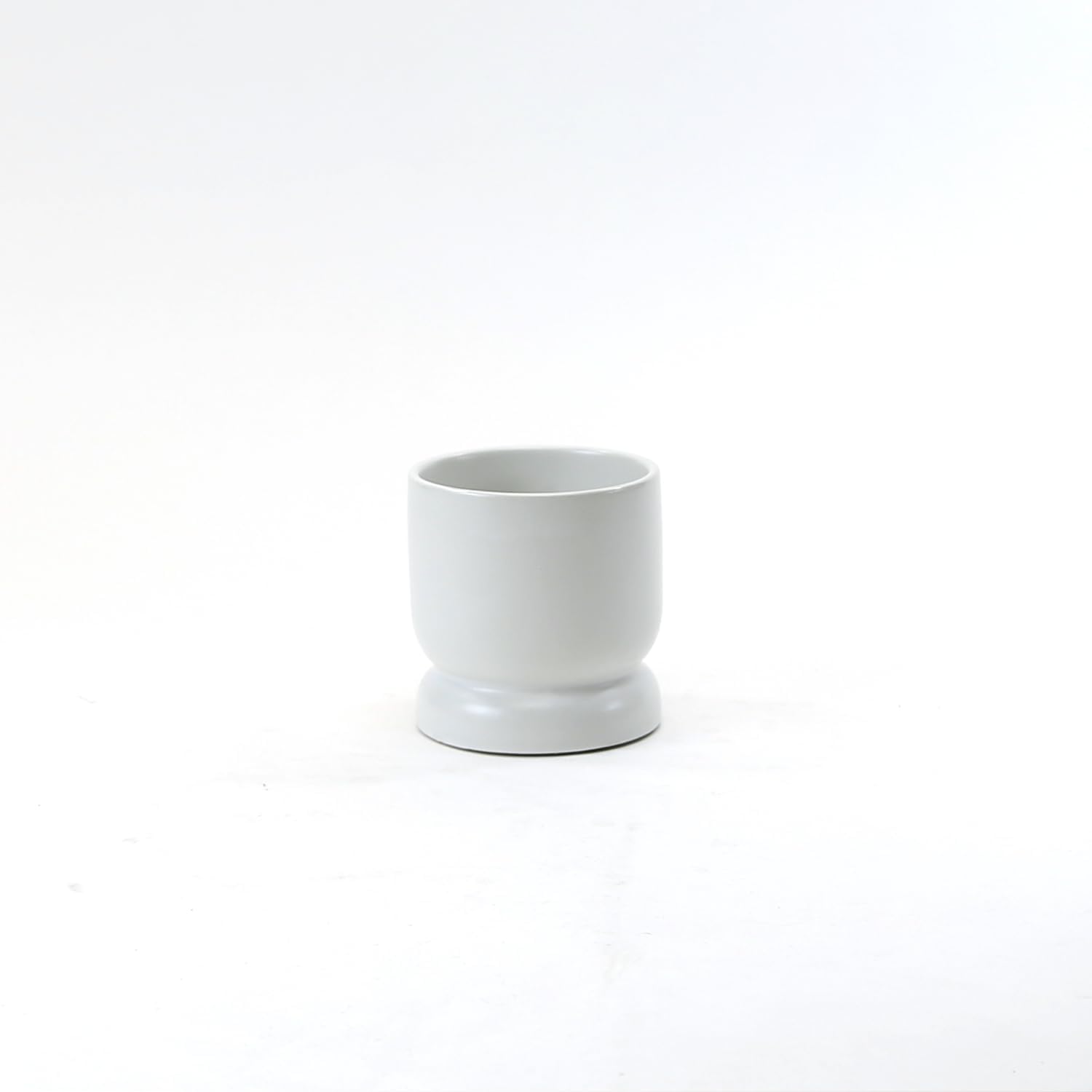 WGVI White Modern Pedestal Vase Ceramic Bowl, 4' x 4.25'H, Sleek Contemporary Flower or Plant Container, Floral Home Décor Planter, No Drain Hole, 12 Piece