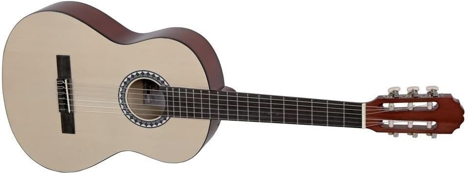 GEWA Classical Guitar BASICPLUS 3/4, Children's Guitar (spruce top, basswood back and sides, high gloss finish, nickel silver frets and chrome plated tuners, ideal for children from 9-12), Natural