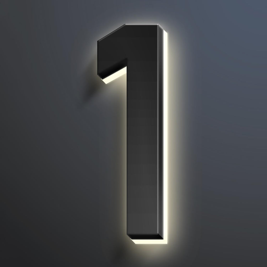 Illuminated House Address Numbers Signs, Stainless Steel,Up-Scale Modern Look, Backlit LED Illuminated Home Address Number, Lighted House Numbers For Outside,18 Inch/450mm,1