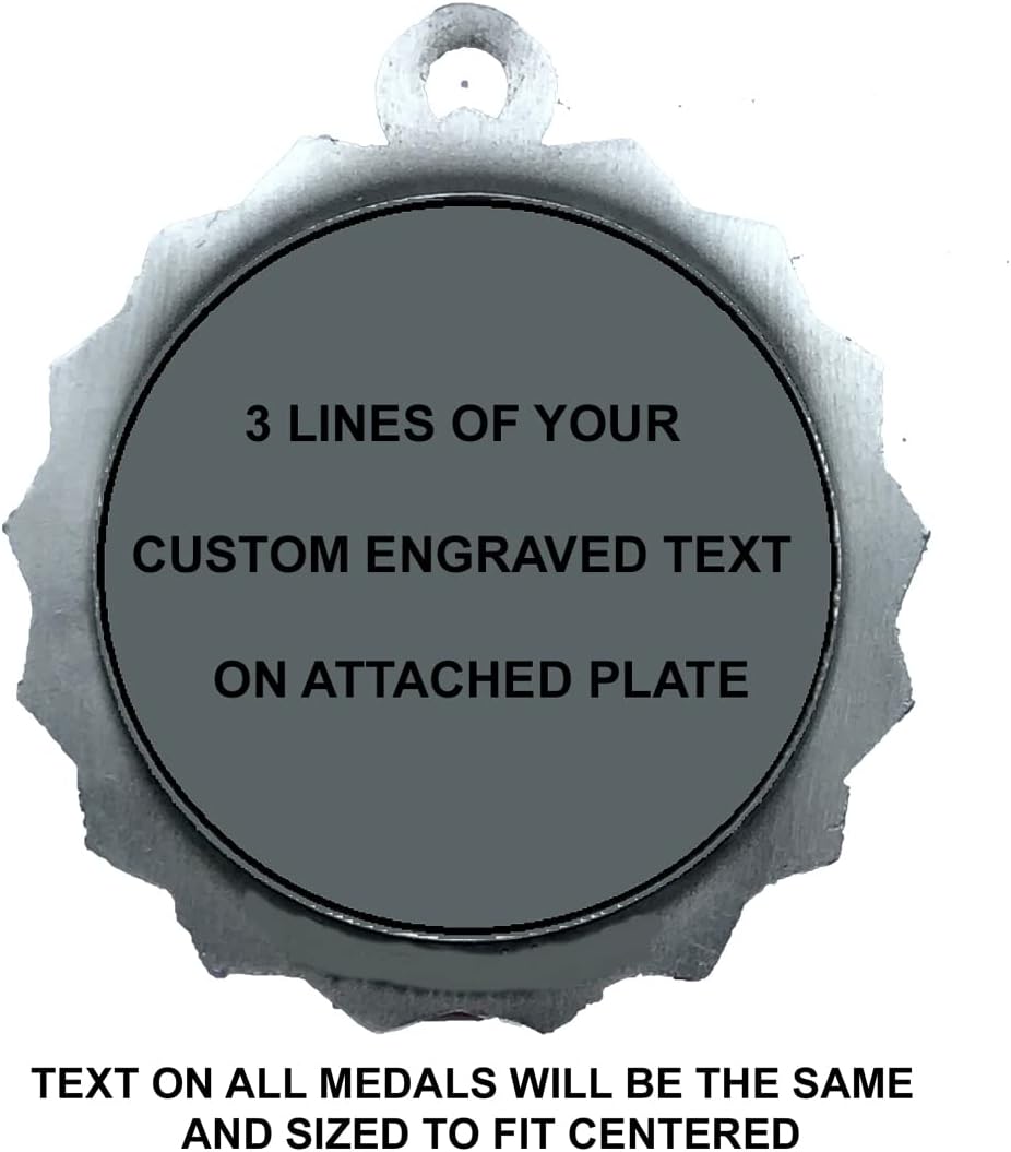 Express Medals 1 to 50 Packs of Engraved Blank Silver Medal Award Trophy Insert Holder with Neck Ribbon & Attached Engraved Plate on Back LAZD214-Blank
