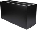 Vase Source Black Rectangle Large Planter - Modern Planting Box Fiberglass Flower Pot 16' High x 12' Wide x 31.5' Long