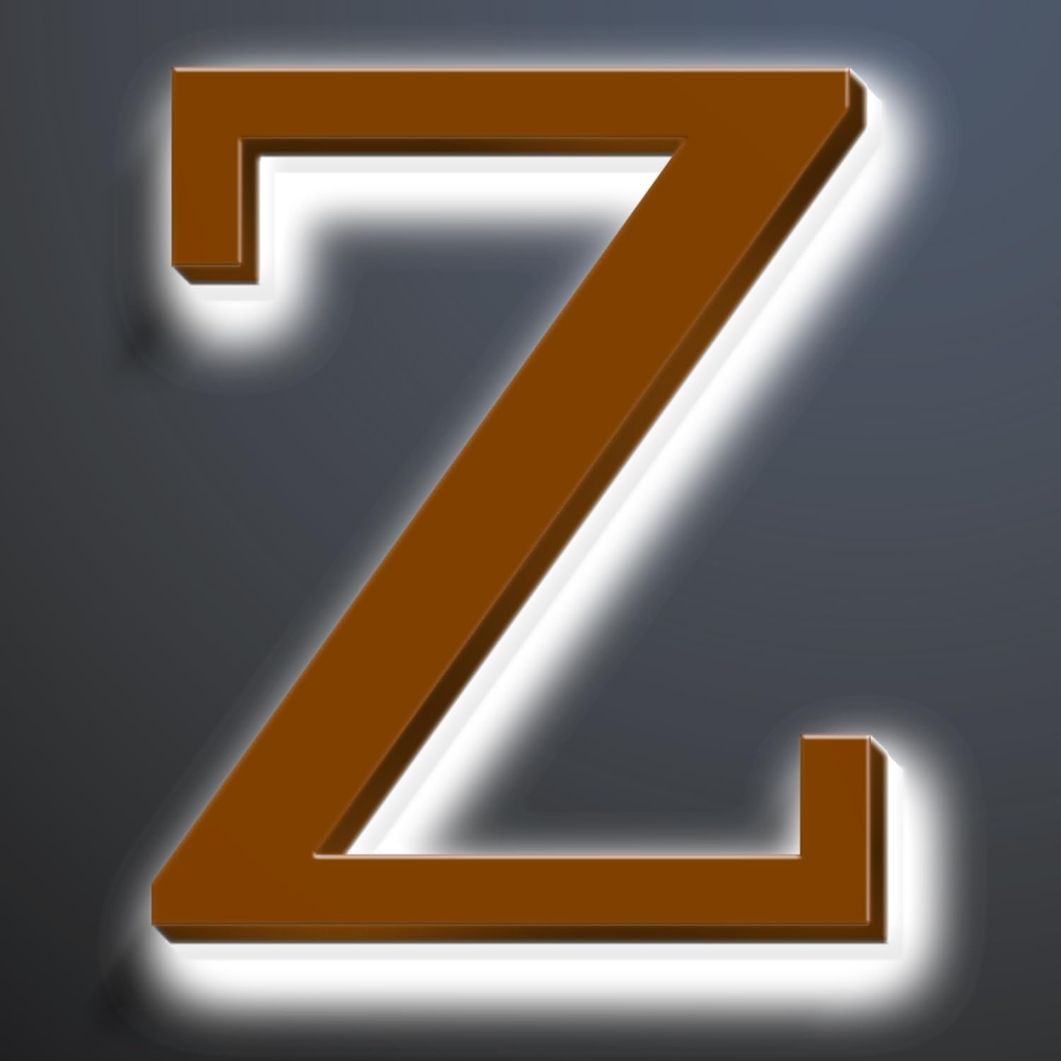Illuminated LED House Numbers 20 Inch, Backlit LED Illuminated Address Number, Large Modern Lighted House Number For Outdoor, Metal Address Signs, Brown, White Light,Z