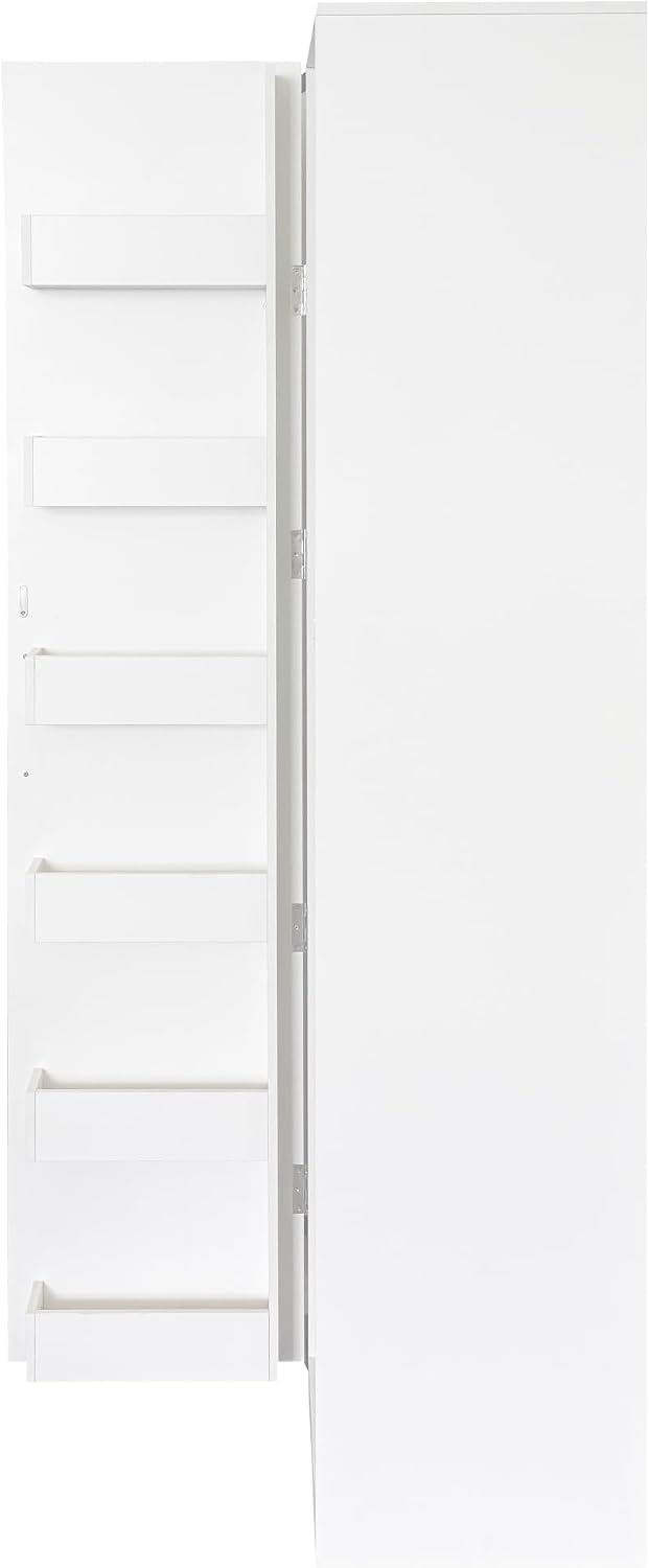 71' Ample Storage Freestanding Storage Cabinet, Kitchen Storage Bakers Rack with Adjustable Shelves, Utility Food Cupboard with Wooden Structure for Kitchen Living Room Dining Room, White