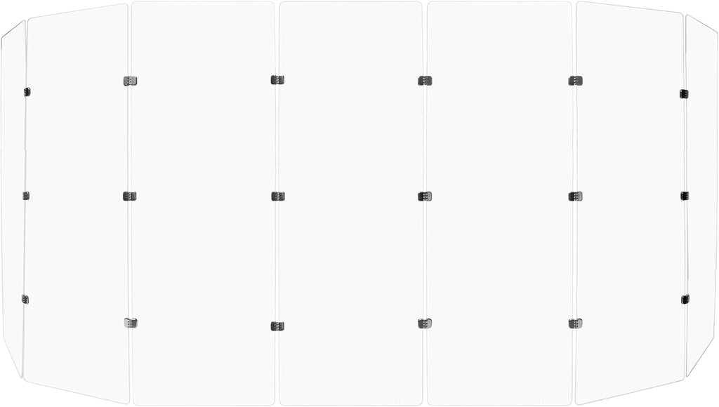 PENNZONI Drum Shield 6ft w/Chrome Hinges, Comes w/ 7 Drum Panels, & Chrome Hinges, Premium Clear Acrylic Panels, Drum Screen