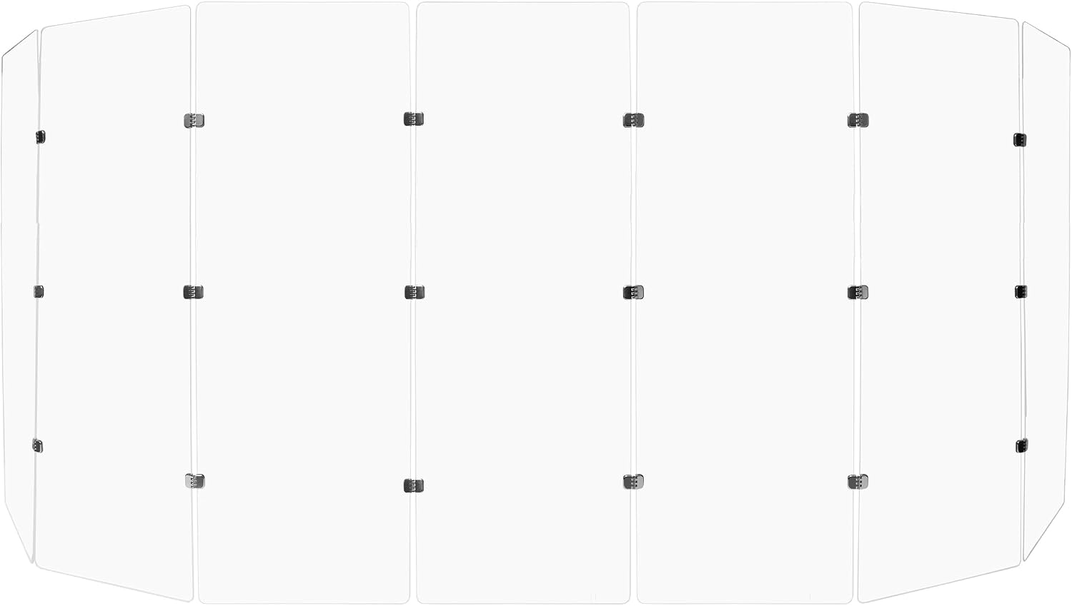 PENNZONI Drum Shield 6ft w/Chrome Hinges, Comes w/ 7 Drum Panels, & Chrome Hinges, Premium Clear Acrylic Panels, Drum Screen