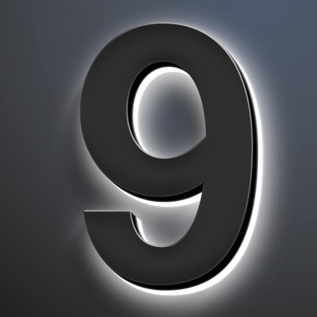 20' House Numbers Plaques With Lights, Backlit LED Illuminated Home Address Number, Lighted House Numbers Glow At Night For Outside,E