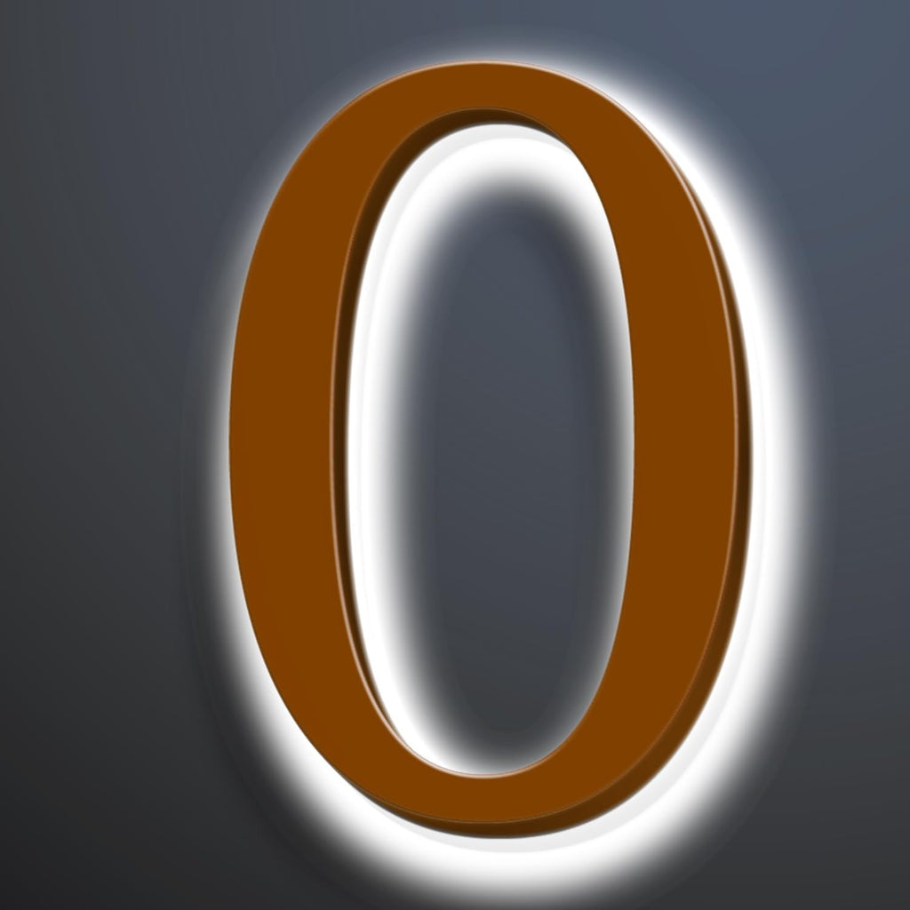 Illuminated LED House Numbers 20 Inch, Backlit LED Illuminated Address Number, Large Modern Lighted House Number For Outdoor, Metal Address Signs, Brown, White Light,0