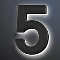 14' House Numbers, Stainless Steel, Backlit LED Illuminated Home Address Number, Up-Scale Modern Black Look, Lighted House Numbers For Outside,N