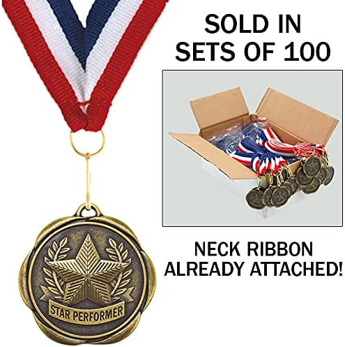 Set of 100 Award Medals with Neck Ribbons