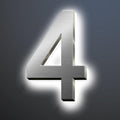 Backlit LED House Numbers For Outside 20', Modern Illuminated Home Address Numbers, Large Metal Lighted Address Numbers Signs For House, Brushed Silver, White Light,4