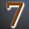 Illuminated LED House Numbers 20 Inch, Backlit LED Illuminated Address Number, Large Modern Lighted House Number For Outdoor, Metal Address Signs, Brown, White Light,7