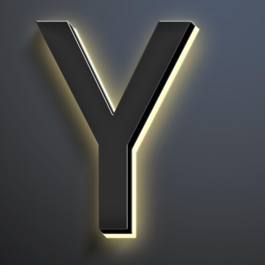 20 Inch Backlit LED Illuminated Home Address Numbers Make An Distinctive Impression Modern Lighted House Numbers For Outside Metal House Address Signs,Y