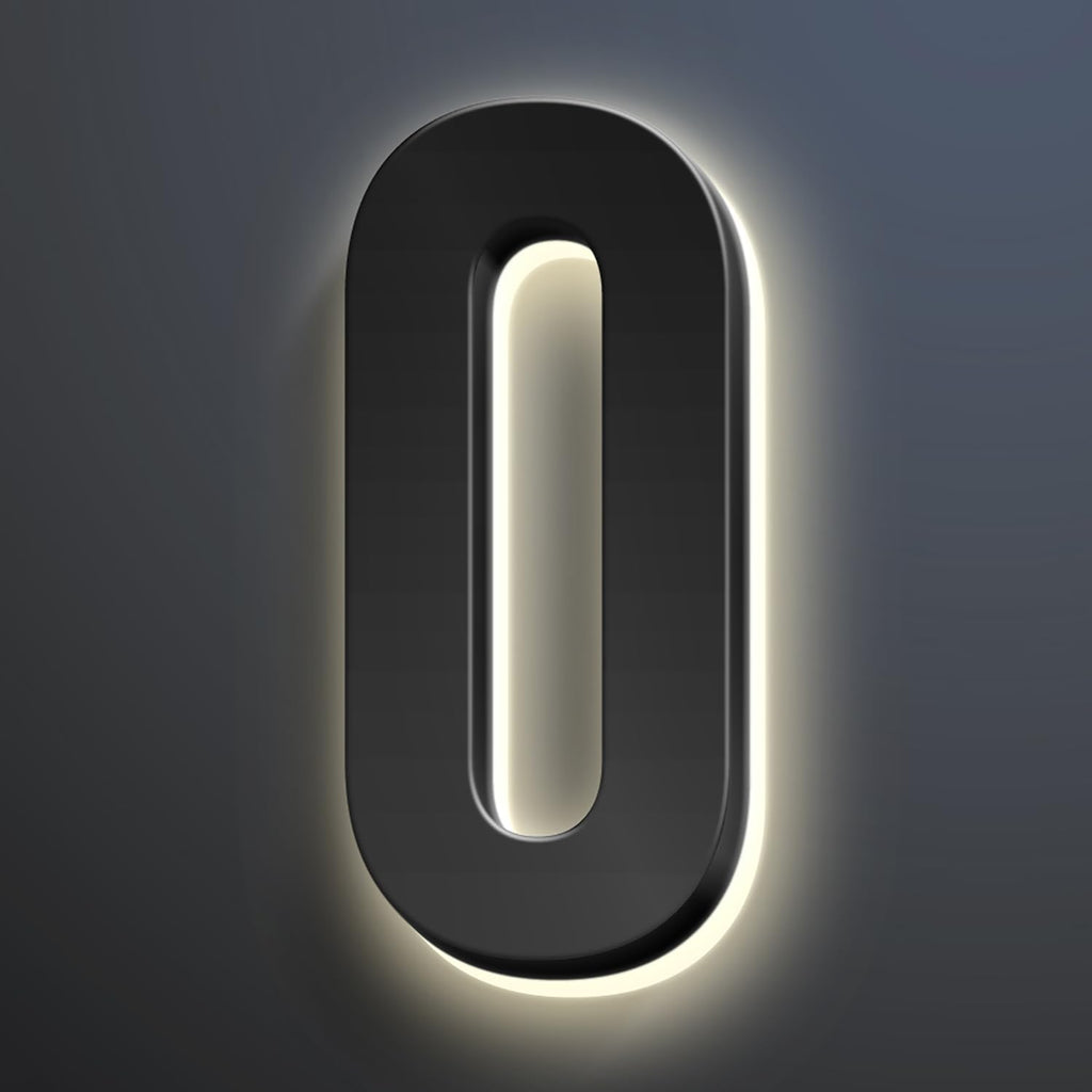Illuminated House Address Numbers Signs, Stainless Steel,Up-Scale Modern Look, Backlit LED Illuminated Home Address Number, Lighted House Numbers For Outside,18 Inch/450mm,0