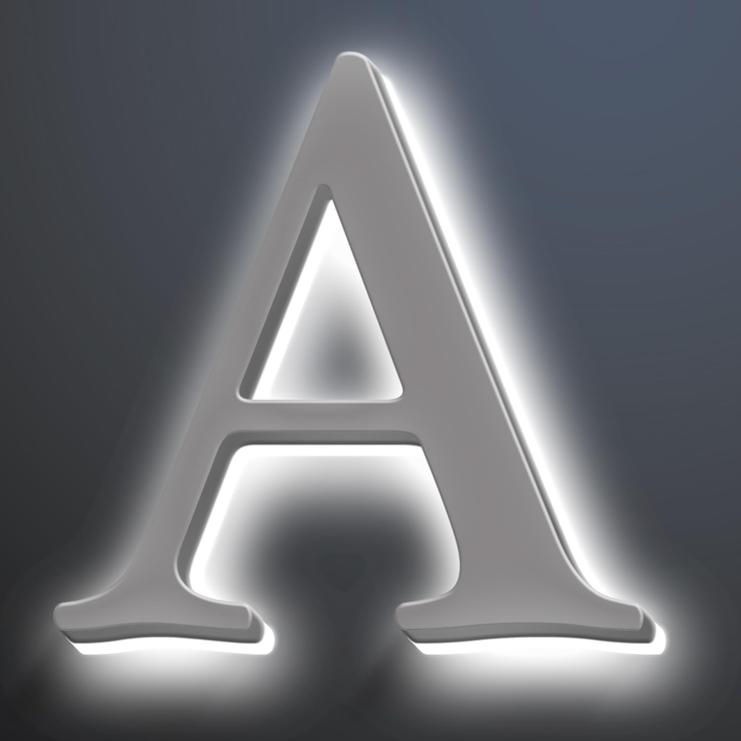 Backlit LED Address Number Get Noticed, 18 Inch Illuminated House Numbers, Lighted Up Home Address Number For Yard, Modern Metal Lighted House Number For Outside,A
