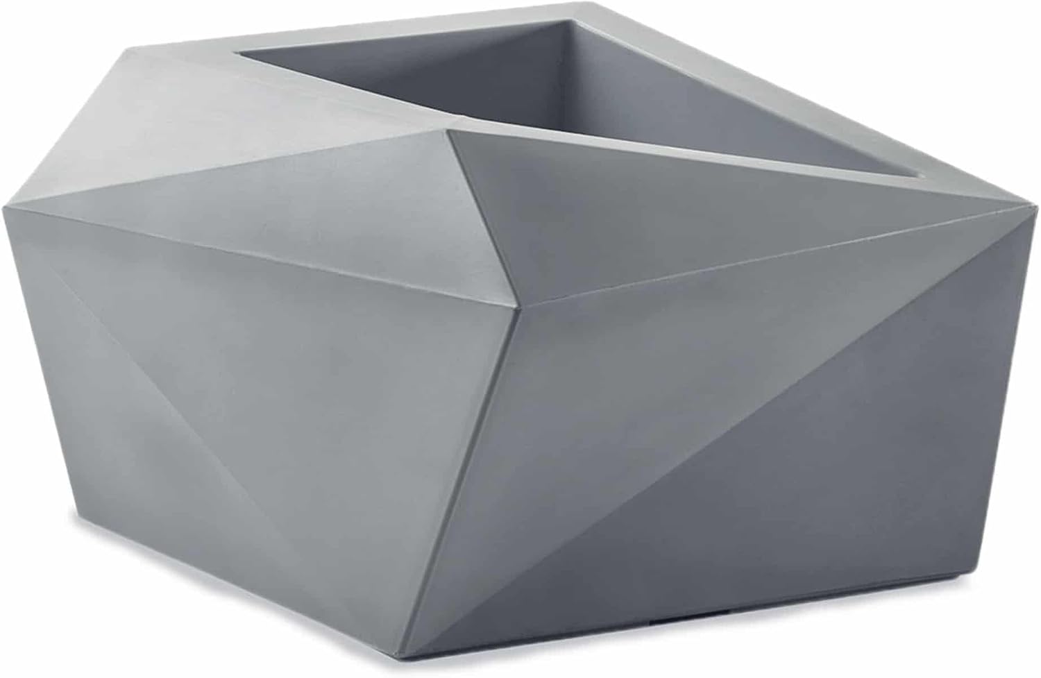 Crescent Garden Origami Modern Geometric Planter, Futuristic Large Plant Pot for Indoors/Outdoors - 23' W (Ash Gray) - Designer Favorite Pot!