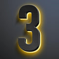 Illuminated House Address Numbers Signs, Up-Scale Modern Look, Backlit LED Illuminated Home Address Number, Stainless Steel Lighted House Numbers For Outside,16 Inch/400mm,3