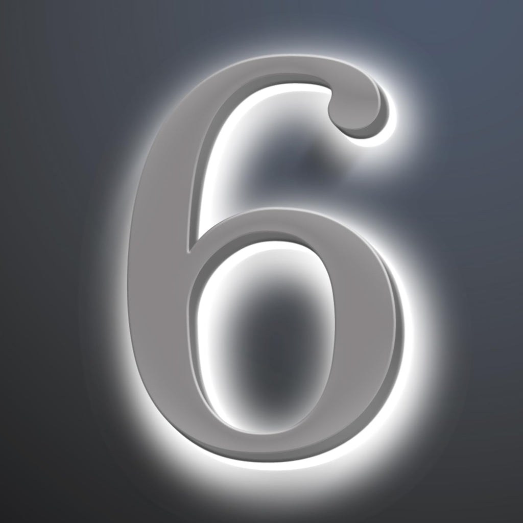 Modern IlluminatedHouse Numbers, 20Inch Backlit LED Illuminated Home Address Numbers, Stainless Steel Polished Address Signs For House, Large Lighted House Numbers,6