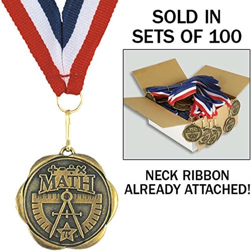 Set of 100 Award Medals with Neck Ribbons