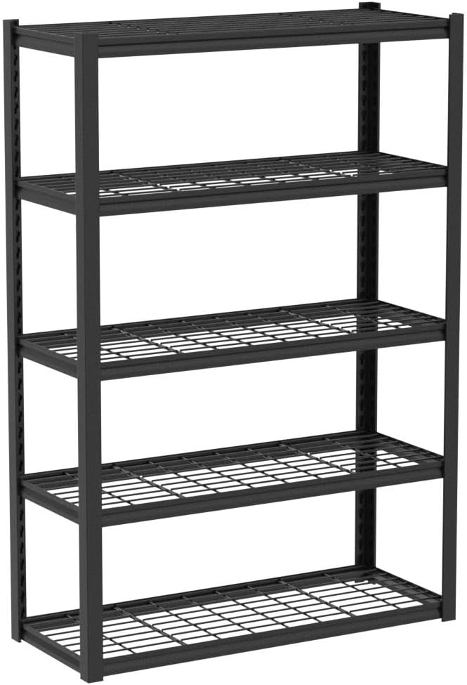 REIBII Garage Shelving 3200LBS, 5-Tier Storage Shelves, Adjustable Industrial Metal Shelving Unit for Garage, Basement, Pantry, Warehouse,Commercial, 36' W x 16' D x 72' H, 2 Pack