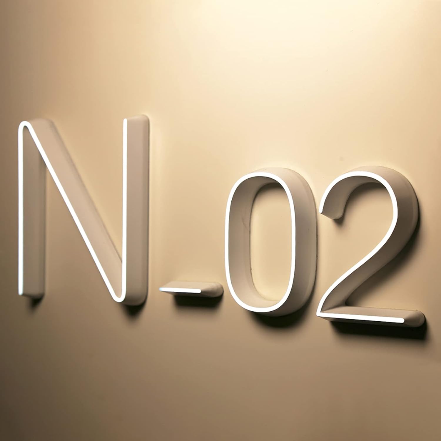 16' Modern Backlit Illuminated LED Address Numbers Signs For House, Stainless Steel Hand-Polished For House Address Signs, Lighted House Numbers For Outside,7