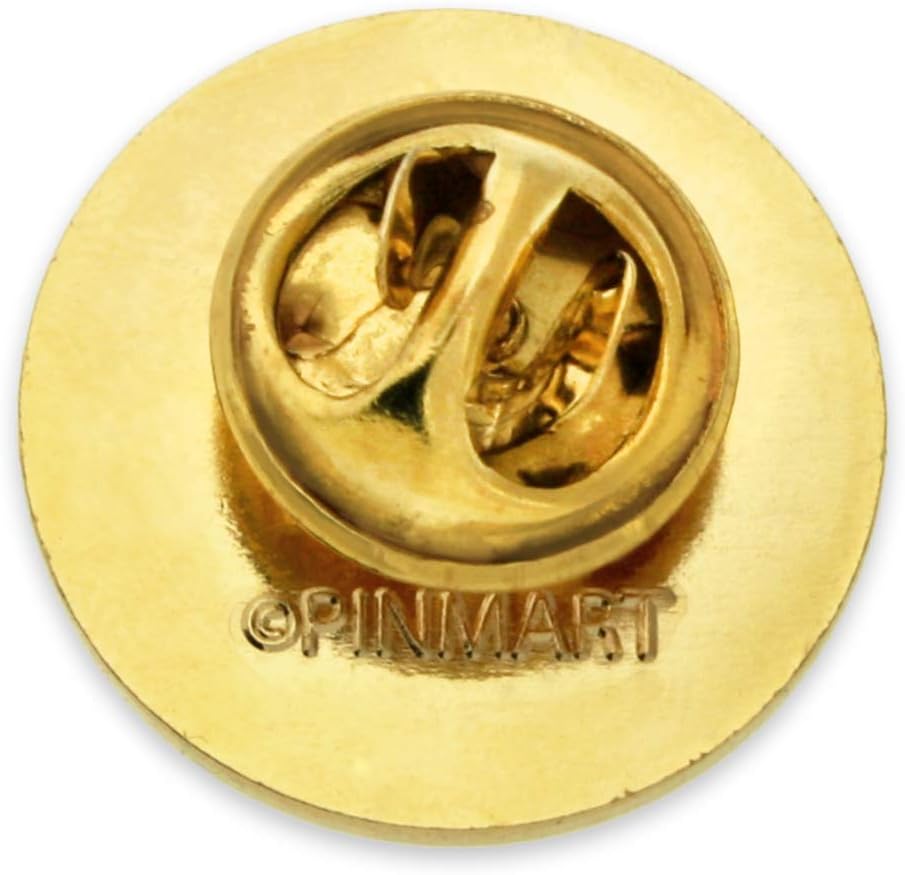 PinMart Gold Color Plated Excellence in Service Year Award Lapel Pin – Metal Enamel Workplace Reward Pin w/Rhinestone – 1-60 Years Pins for Long Standing Employees