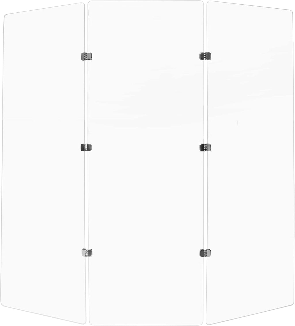PENNZONI Drum Shield 6ft w/Chrome Hinges, Comes w/ 3 Drum Panels, & Chrome Hinges, Premium Clear Acrylic Panels, Drum Screen