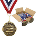 Set of 100 Award Medals with Neck Ribbons
