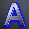 Illuminated House Numbers 18 Inch, Backlit Illuminated LED House Address Numbers For Outside, Modern Metal Lighted Address Numbers Signs, Brushed Silver, Blue Light,A