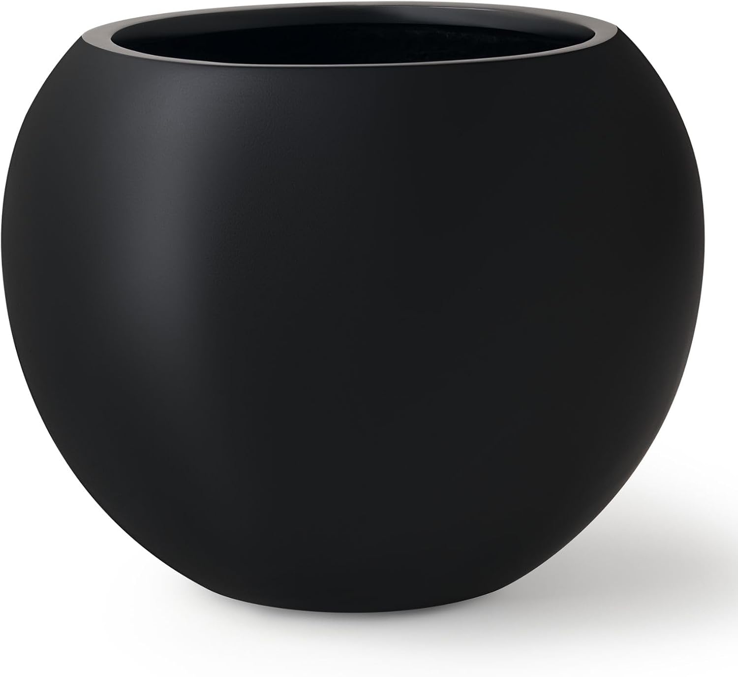 KUTE NEST 16' H x 20' D Premium Globo Fiberstone Round Planter for Outdoor & Indoor Plants, Ideal for Snake Plants, Monstera & House Plants, Included 2 Extra Coco Mats (Black, 13.5' Pot Opening)