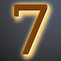 Illuminated LED House Numbers, Large Address Numbers 18', Backlit LED Illuminated Home Address Number, Modern Lighted House Numbers, Waterproof, Brown, Warm Light,7