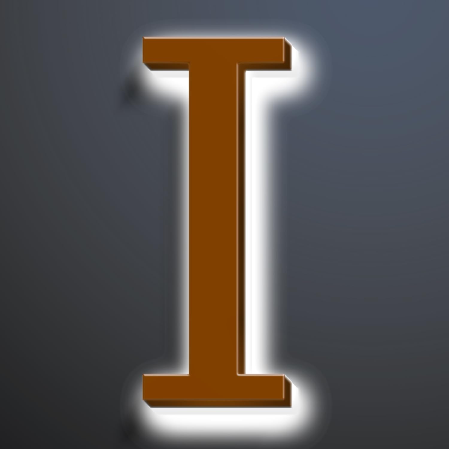 Illuminated LED House Numbers 20 Inch, Backlit LED Illuminated Address Number, Large Modern Lighted House Number For Outdoor, Metal Address Signs, Brown, White Light,I