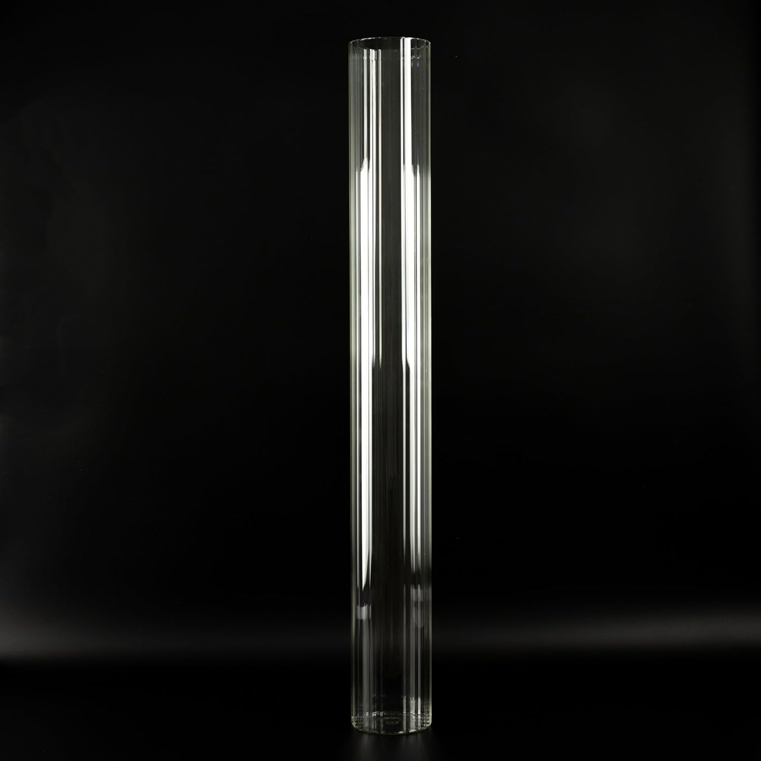 Efavormart 2 Pack Ribbed Cylinder Floor Vases – 40' Tall Oversized Clear Glass Vases for Grand Venue Displays & Lobbies
