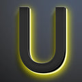 16 Inch Backlit LED Illuminated Address Signs For House Hand-polished Address Numbers For House Modern Large Lighted Metal House Numbers For Outside,U
