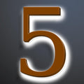 Illuminated LED House Numbers 20 Inch, Backlit LED Illuminated Address Number, Large Modern Lighted House Number For Outdoor, Metal Address Signs, Brown, White Light,5