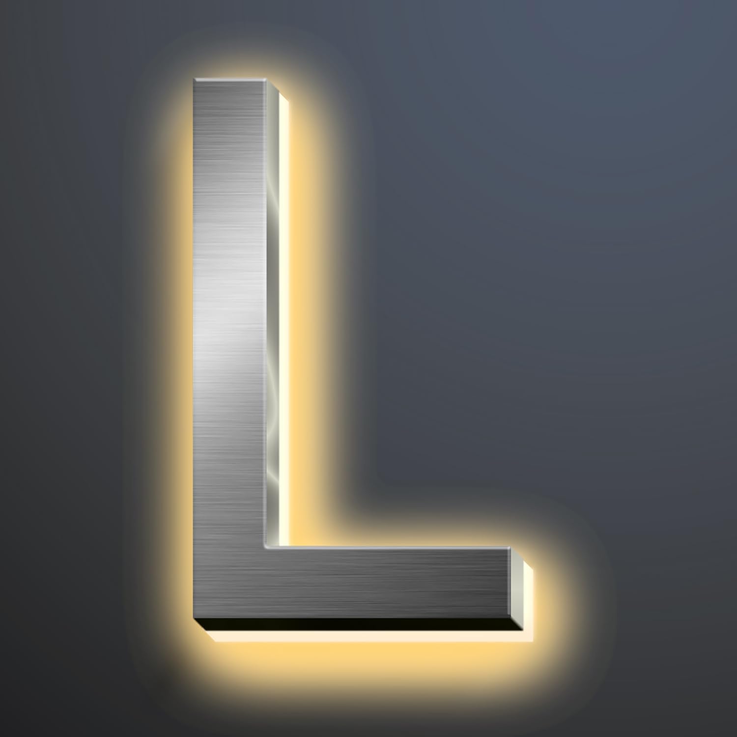 Illuminated House Numbers 20 Inch, Backlit LED Home Address Number, Stainless Steel Hand-Polished For House Address Signs, Lighted House Numbers For Outside, Yard,L