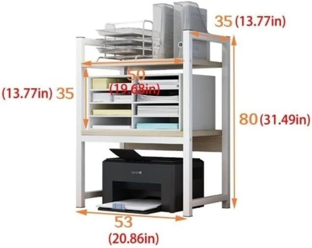 Microwave Stand Microwave Oven Shelf Home Kitchen Desktop Double Layer Rice Cooker Printer Stand Storage Rack Storage(White)