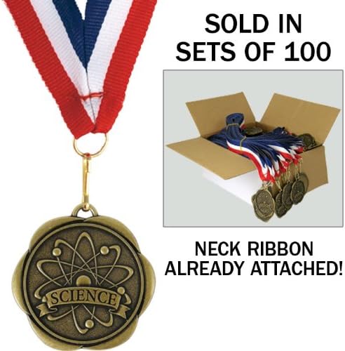 Set of 100 Award Medals with Neck Ribbons